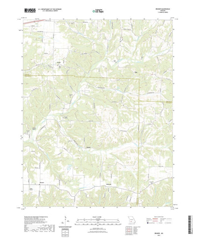 United States Geological Survey Bruner, MO (2021, 24000-Scale) digital map