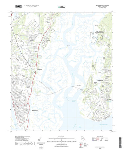 United States Geological Survey Brunswick East, GA (2020, 24000-Scale) digital map