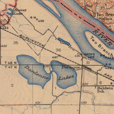 United States Geological Survey Brussels, IL-MO (1943, 62500-Scale) digital map