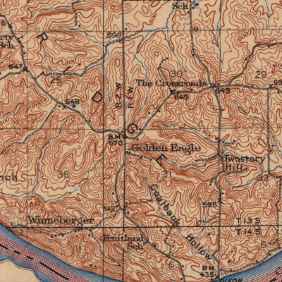 United States Geological Survey Brussels, IL-MO (1943, 62500-Scale) digital map