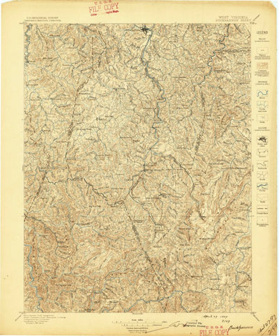 United States Geological Survey Buckhannon, WV (1897, 125000-Scale) digital map