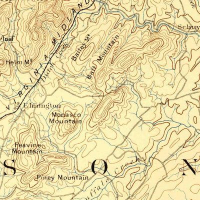 United States Geological Survey Buckingham, VA (1892, 125000-Scale) digital map