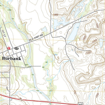 United States Geological Survey Burbank, OK (2022, 24000-Scale) digital map