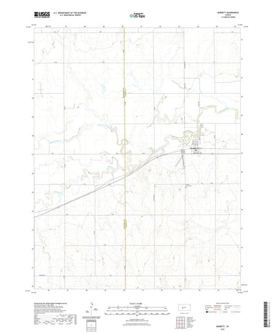 United States Geological Survey Burdett, KS (2022, 24000-Scale) digital map