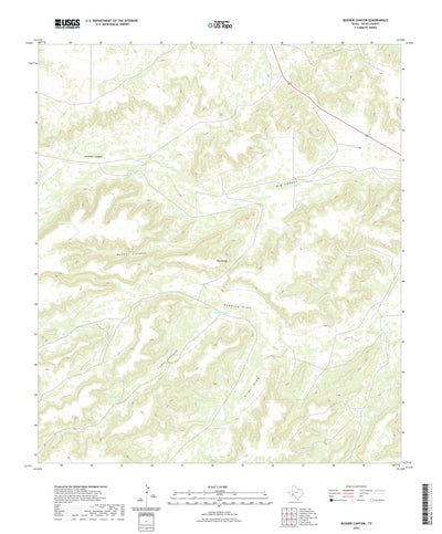 United States Geological Survey Busher Canyon, TX (2022, 24000-Scale) digital map