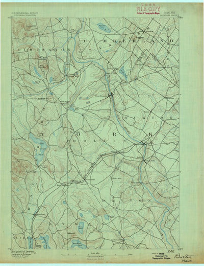 United States Geological Survey Buxton, ME (1891, 62500-Scale) digital map