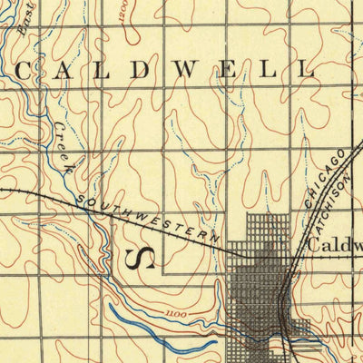 United States Geological Survey Caldwell, KS (1889, 125000-Scale) digital map