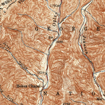 United States Geological Survey Callaghan, VA-WV (1949, 62500-Scale) digital map