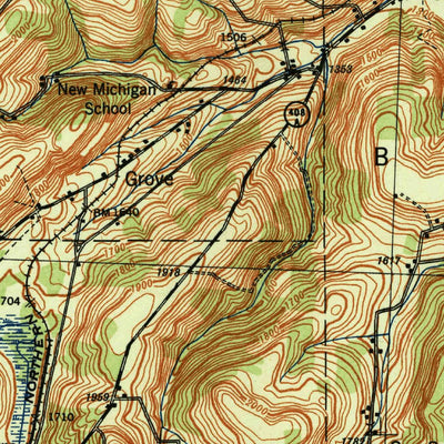 United States Geological Survey Canaserage, NY (1940, 62500-Scale) digital map