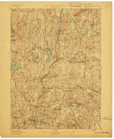 United States Geological Survey Carmel, NY-CT (1892, 62500-Scale) digital map
