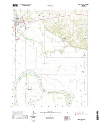 United States Geological Survey Carrollton East, MO (2021, 24000-Scale) digital map