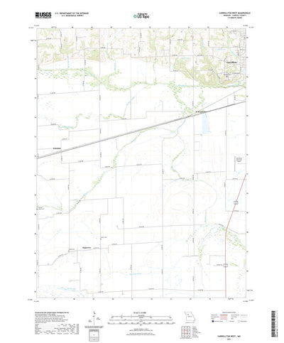 United States Geological Survey Carrollton West, MO (2021, 24000-Scale) digital map