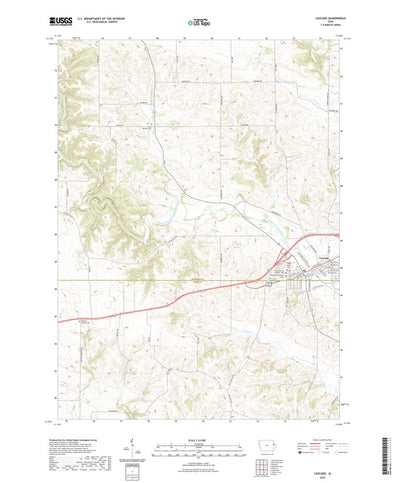 United States Geological Survey Cascade, IA (2022, 24000-Scale) digital map