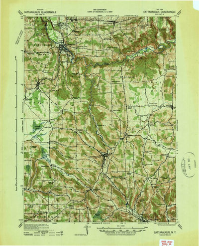 United States Geological Survey Cattaraugus, NY (1938, 62500-Scale) digital map