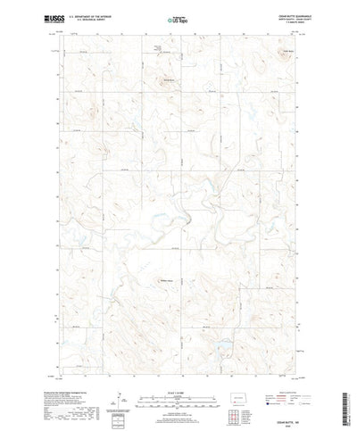 United States Geological Survey Cedar Butte, ND (2020, 24000-Scale) digital map