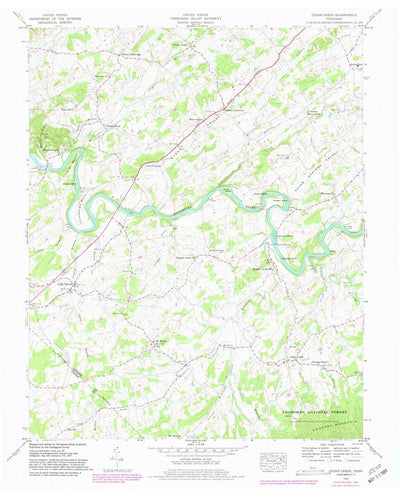 United States Geological Survey Cedar Creek, TN (1939, 24000-Scale) digital map