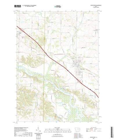 United States Geological Survey Center Point, IA (2022, 24000-Scale) digital map