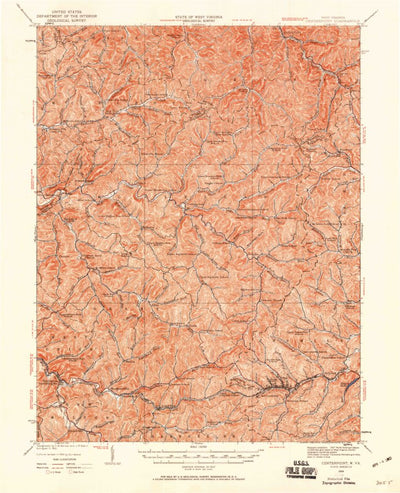 United States Geological Survey Center Point, WV (1924, 62500-Scale) digital map