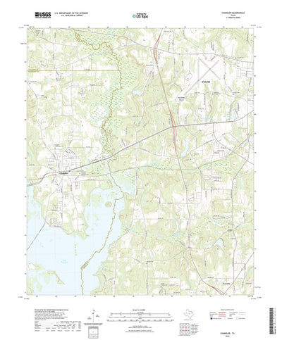 United States Geological Survey Chandler, TX (2022, 24000-Scale) digital map