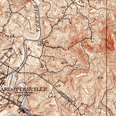 United States Geological Survey Charlottesville, VA (1935, 62500-Scale) digital map