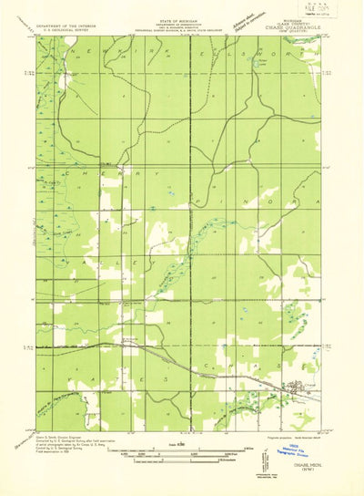 United States Geological Survey Chase, MI (1932, 31680-Scale) digital map