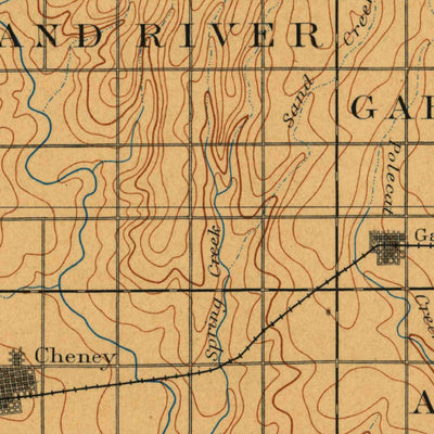 United States Geological Survey Cheney, KS (1891, 125000-Scale) digital map