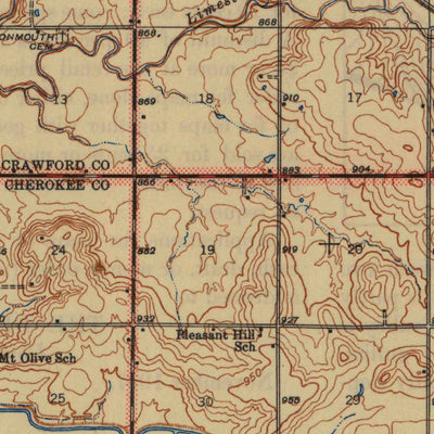 United States Geological Survey Cherokee, KS (1945, 62500-Scale) digital map