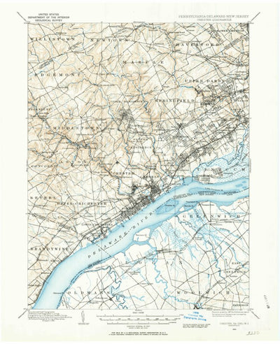 United States Geological Survey Chester, PA-NJ-DE (1894, 62500-Scale) digital map