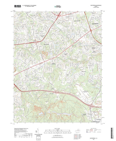United States Geological Survey Chesterfield, VA (2022, 24000-Scale) digital map