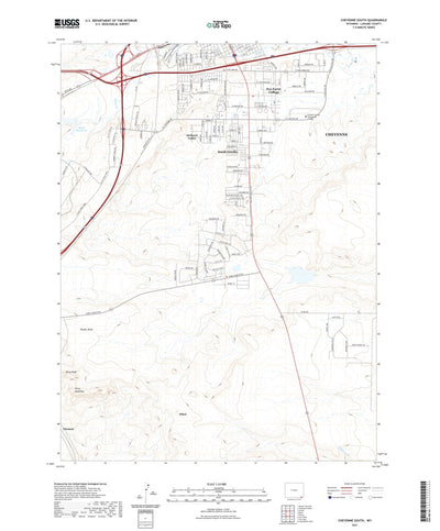 United States Geological Survey Cheyenne South, WY (2021, 24000-Scale) digital map