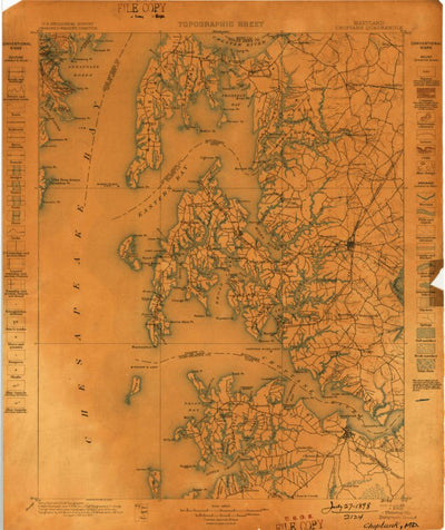 United States Geological Survey Choptank, MD (1898, 125000-Scale) digital map