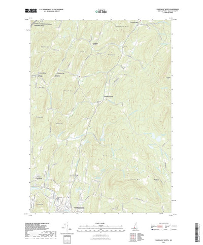 United States Geological Survey Claremont North, NH (2021, 24000-Scale) digital map