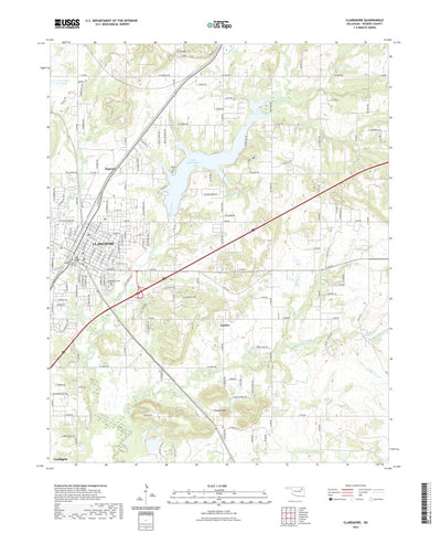 United States Geological Survey Claremore, OK (2022, 24000-Scale) digital map