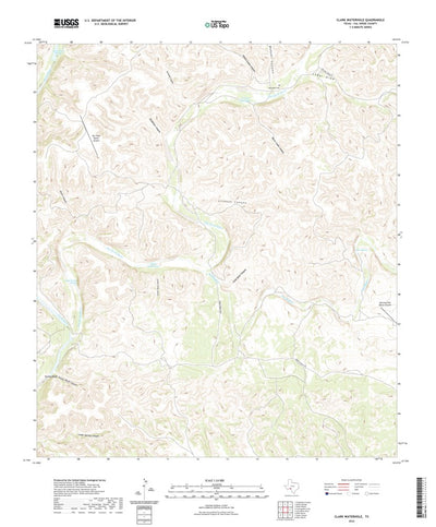 United States Geological Survey Clark Waterhole, TX (2022, 24000-Scale) digital map