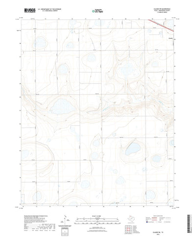 United States Geological Survey Claude SW, TX (2022, 24000-Scale) digital map