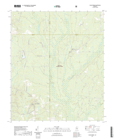 United States Geological Survey Clear Springs, MS (2021, 24000-Scale) digital map