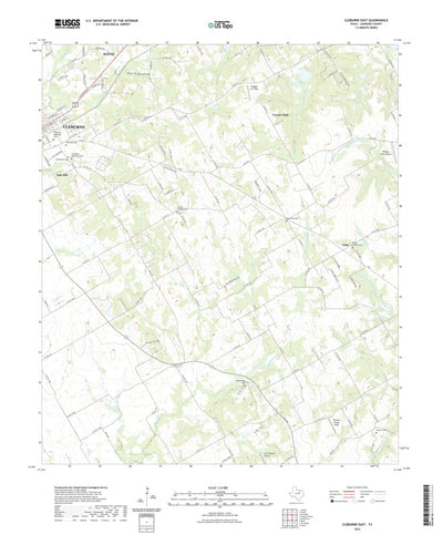 United States Geological Survey Cleburne East, TX (2022, 24000-Scale) digital map