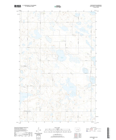 United States Geological Survey Cleveland SW, ND (2020, 24000-Scale) digital map