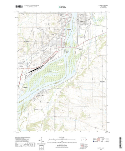 United States Geological Survey Clinton, IA (2022, 24000-Scale) digital map