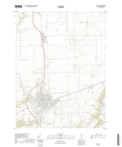 United States Geological Survey Clinton, IL (2021, 24000-Scale) digital map
