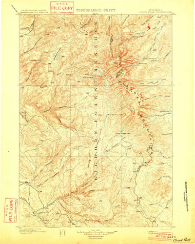 United States Geological Survey Cloud Peak, WY (1901, 125000-Scale) digital map