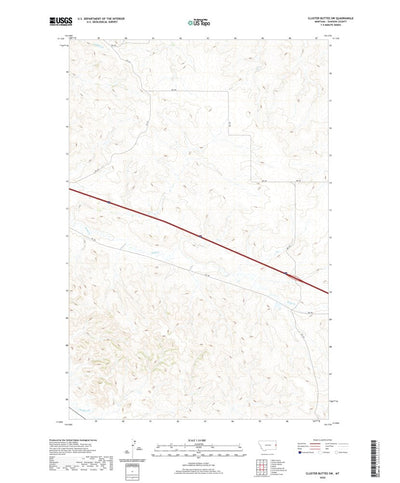 United States Geological Survey Cluster Buttes SW, MT (2020, 24000-Scale) digital map