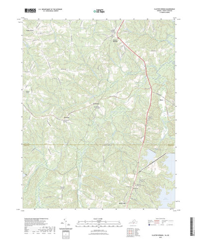 United States Geological Survey Cluster Springs, VA (2022, 24000-Scale) digital map