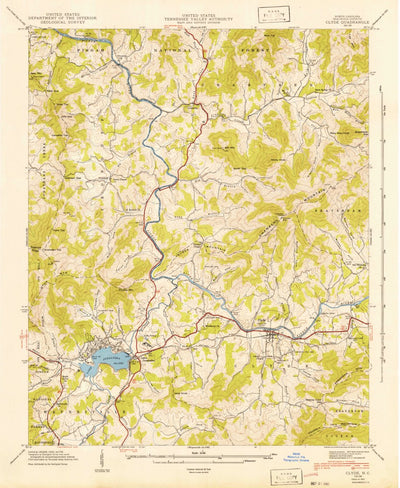 United States Geological Survey Clyde, NC (1942, 24000-Scale) digital map