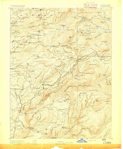 United States Geological Survey Colfax, CA (1891, 125000-Scale) digital map