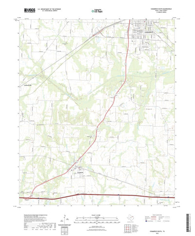 United States Geological Survey Commerce South, TX (2022, 24000-Scale) digital map