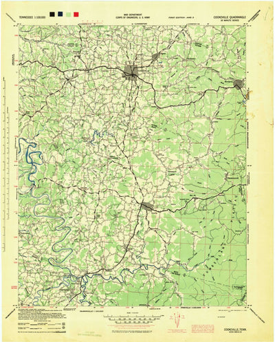 United States Geological Survey Cookeville, TN (1944, 100000-Scale) digital map