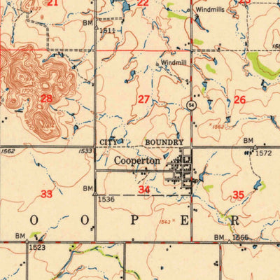 United States Geological Survey Copperton, OK (1949, 62500-Scale) digital map