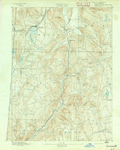 United States Geological Survey Cornwall, CT-NY (1892, 62500-Scale) digital map