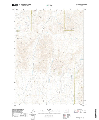 United States Geological Survey Cottonwood Pass, WY (2021, 24000-Scale) digital map